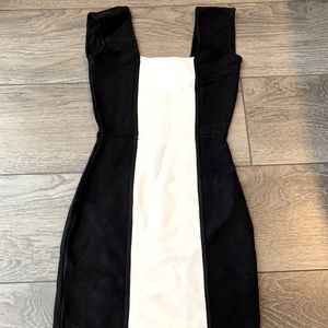 Black white Cocktail Dress XS BCBG Colorblock mini